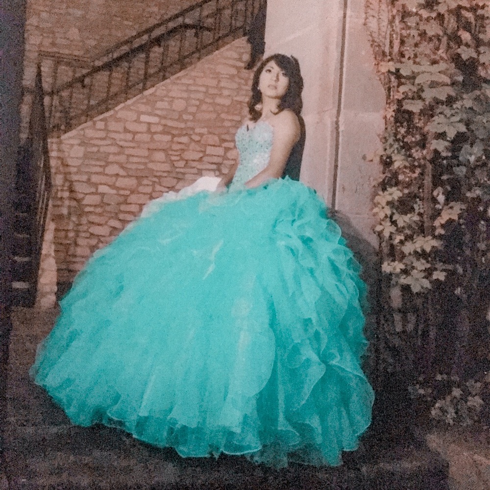 Aqua Quiceanera Dress
